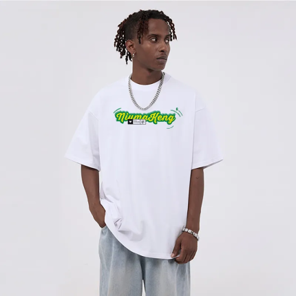 Heavyweight cotton letter print t-shirt